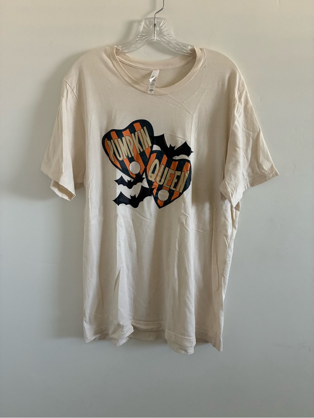 Bella Canvas Cream 'Pumpkin Queen' Graphic Tee with Orange & Black Print